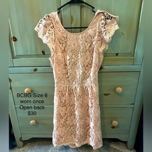 Pink open back BCBG dress